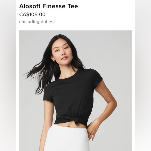 Alo Finesse Tee XS Black - Picture 3 of 3